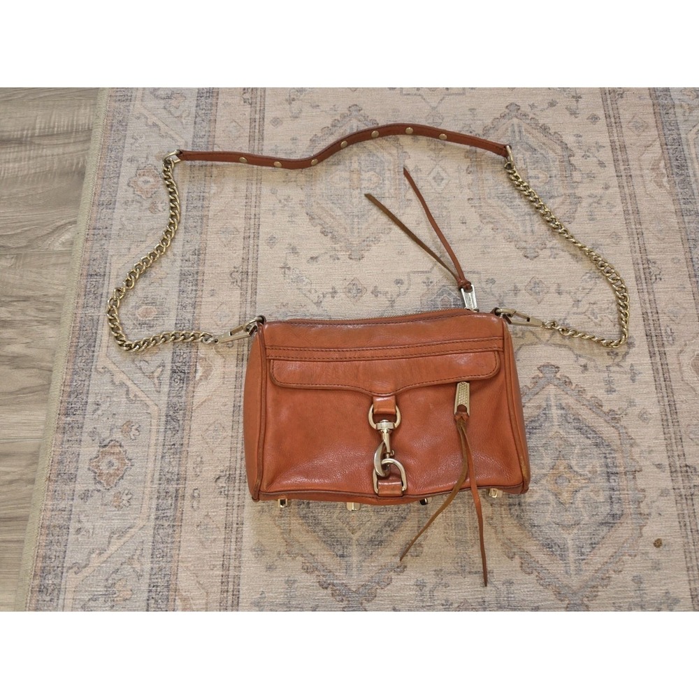 REBECCA MINKOFF ACORN TAN LEATHER CROSS BODY SHOULDER BAG